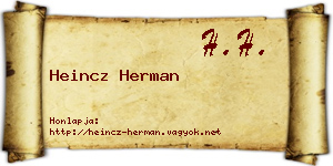 Heincz Herman névjegykártya