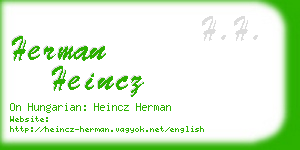 herman heincz business card